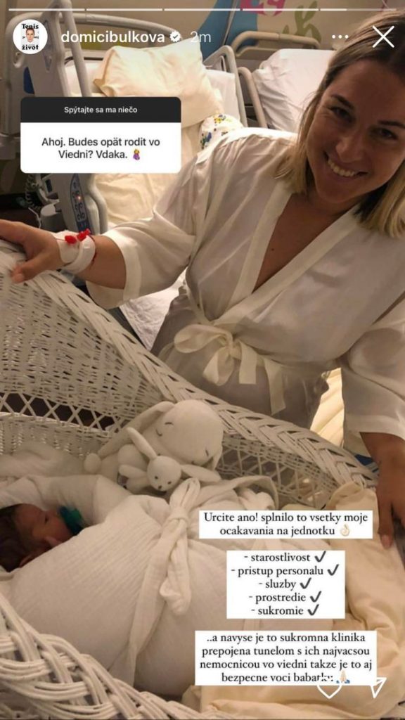 Dominika Cibulková ukázala fotky z pôrodnice